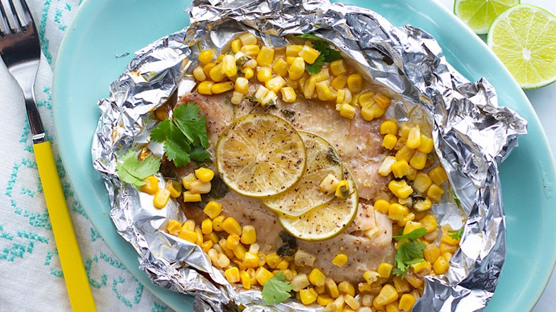 Honey-Lime Tilapia and Corn Foil Pack