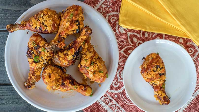 Mango Honey Sriracha Glazed Drumsticks