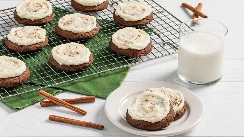 Gingerbread Cookies with Eggnog Frosting