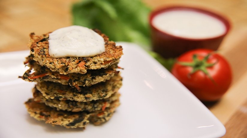 Quinoa Cakes with Lemon and Dill Dressing