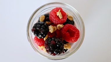 The Yogurt Parfait in glass bowl