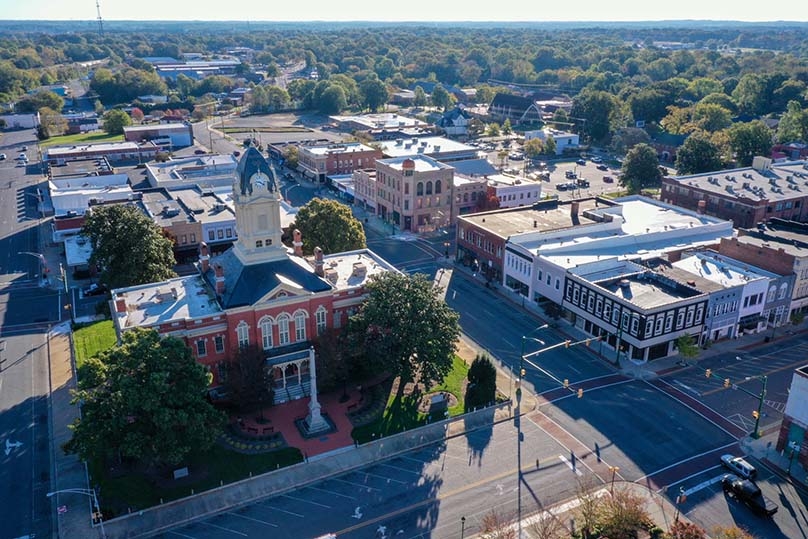 Aerial view of our local community