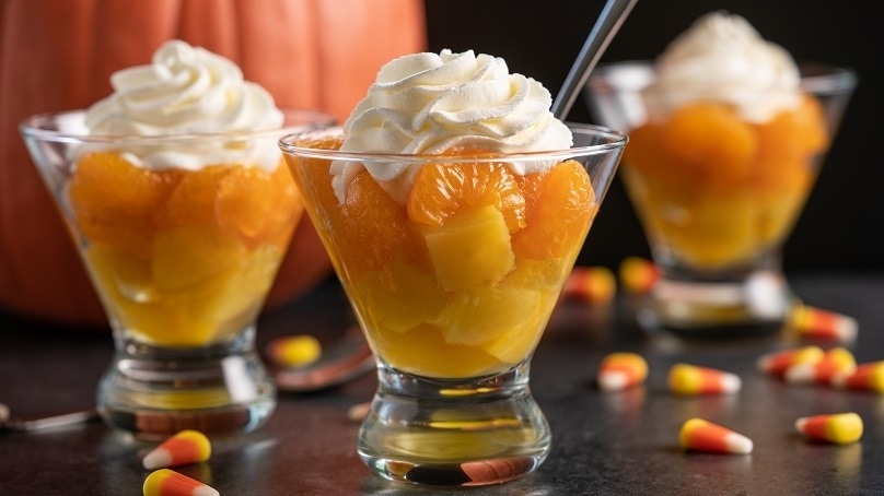 Candy Corn Fruit Parfait