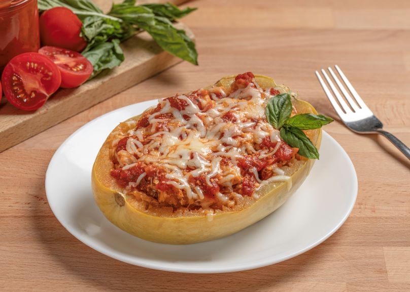 Keto Chicken Parmesan Stuffed Spaghetti Squash