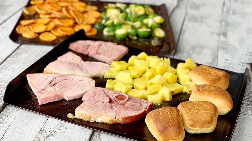 Easter Sheet Pan Ham Dinner