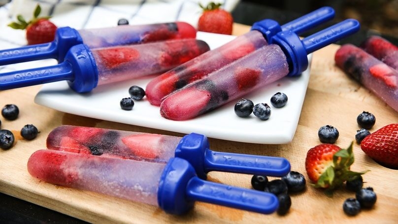 Coconut Water & Berry Red, White & Blue Popsicles