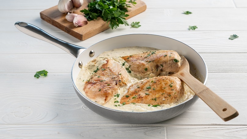 Creamy Garlic & herb chicken dinner.